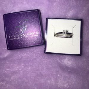 1/4 CARAT PRINCESS WHITE GOLD W/BAND SIZE 7 RING